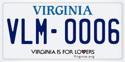 VA license plate VLM0006