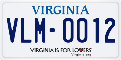 VA license plate VLM0012