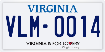 VA license plate VLM0014