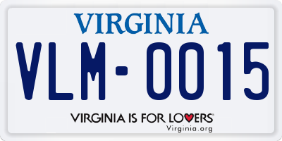 VA license plate VLM0015