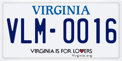 VA license plate VLM0016