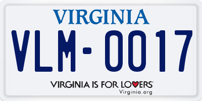 VA license plate VLM0017