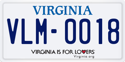 VA license plate VLM0018