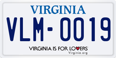 VA license plate VLM0019