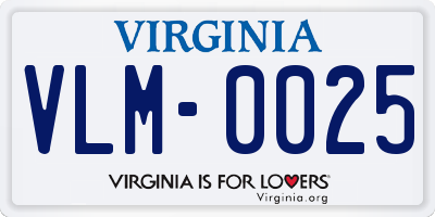 VA license plate VLM0025