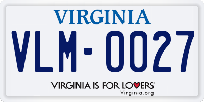 VA license plate VLM0027