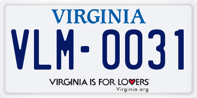 VA license plate VLM0031