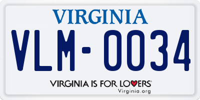 VA license plate VLM0034