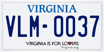 VA license plate VLM0037