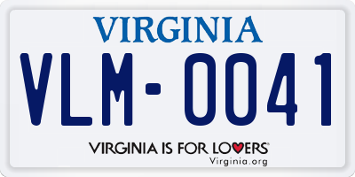 VA license plate VLM0041