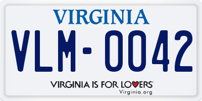 VA license plate VLM0042