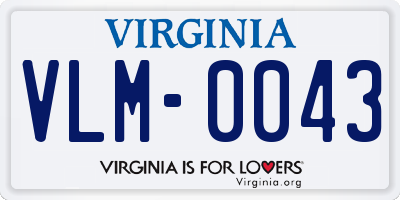 VA license plate VLM0043