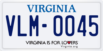 VA license plate VLM0045