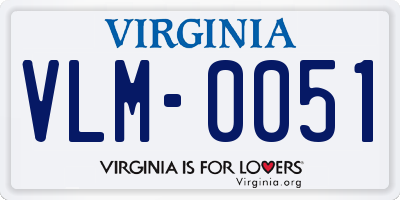 VA license plate VLM0051