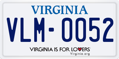 VA license plate VLM0052