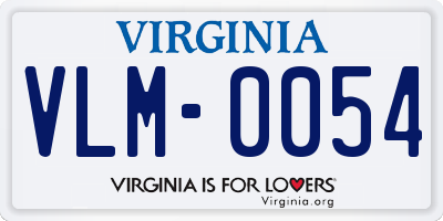 VA license plate VLM0054