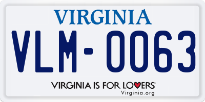 VA license plate VLM0063