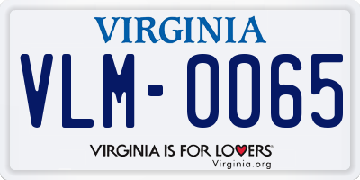 VA license plate VLM0065