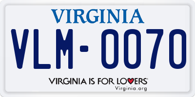 VA license plate VLM0070