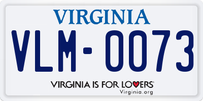 VA license plate VLM0073