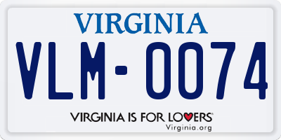 VA license plate VLM0074