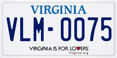 VA license plate VLM0075