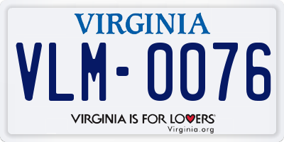 VA license plate VLM0076