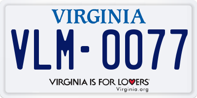 VA license plate VLM0077