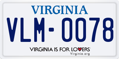 VA license plate VLM0078