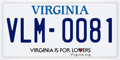 VA license plate VLM0081