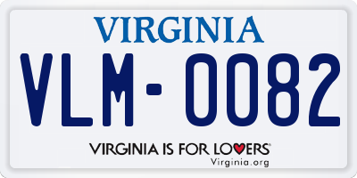 VA license plate VLM0082