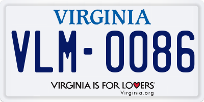 VA license plate VLM0086