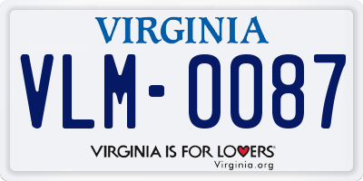 VA license plate VLM0087