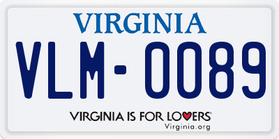 VA license plate VLM0089