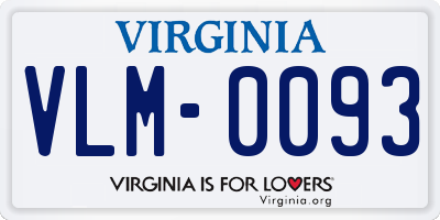 VA license plate VLM0093