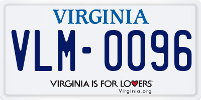 VA license plate VLM0096