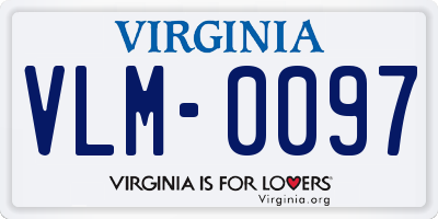 VA license plate VLM0097