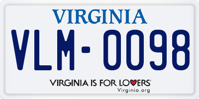 VA license plate VLM0098