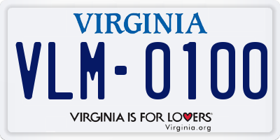 VA license plate VLM0100