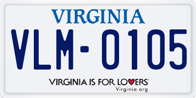 VA license plate VLM0105