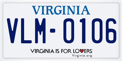 VA license plate VLM0106