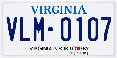 VA license plate VLM0107