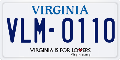 VA license plate VLM0110