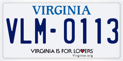 VA license plate VLM0113