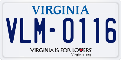 VA license plate VLM0116