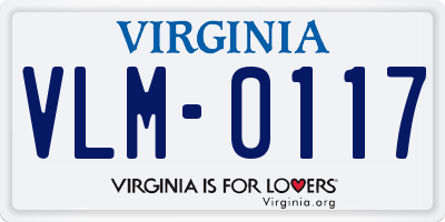 VA license plate VLM0117