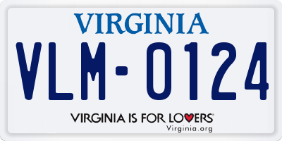 VA license plate VLM0124