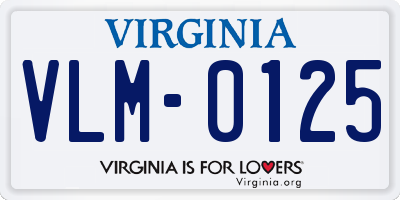 VA license plate VLM0125