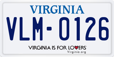 VA license plate VLM0126