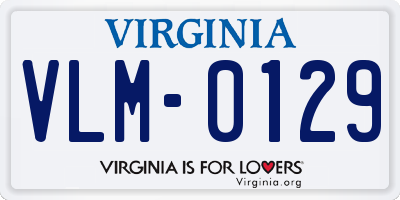 VA license plate VLM0129